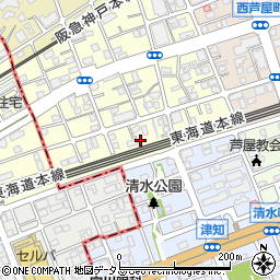 兵庫県芦屋市三条南町2周辺の地図