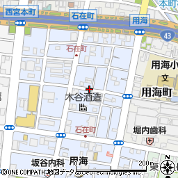 兵庫県西宮市石在町周辺の地図