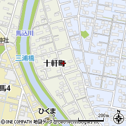 静岡県浜松市中央区十軒町617周辺の地図