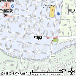 愛知県豊橋市弥生町中原周辺の地図