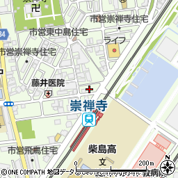 キリン堂薬局崇禅寺店周辺の地図