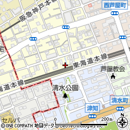 兵庫県芦屋市三条南町2-14周辺の地図