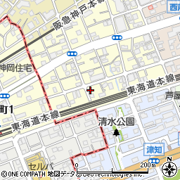 兵庫県芦屋市三条南町2-3周辺の地図