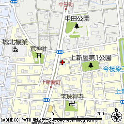 浜松上新屋郵便局周辺の地図