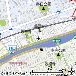 兵庫県芦屋市打出町3-15周辺の地図
