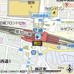 兵庫県尼崎市周辺の地図
