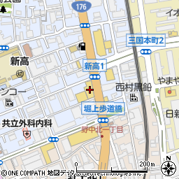 大阪トヨタ自動車サンテラス十三周辺の地図