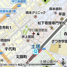 大阪府守口市土居町周辺の地図