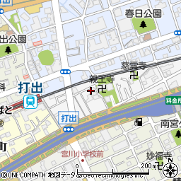 兵庫県芦屋市打出町2-4周辺の地図