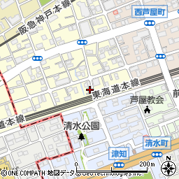 兵庫県芦屋市三条南町2-13周辺の地図