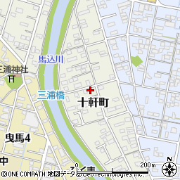 静岡県浜松市中央区十軒町493周辺の地図