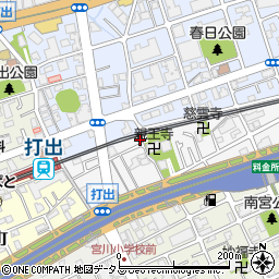 兵庫県芦屋市打出町3-25周辺の地図