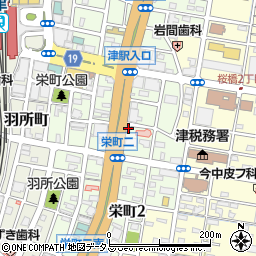 日産レンタカー津駅前店周辺の地図