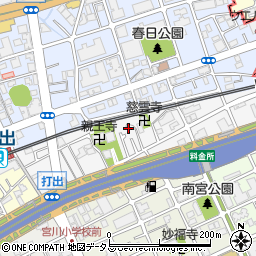 兵庫県芦屋市打出町3-11周辺の地図