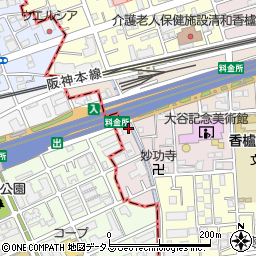 兵庫県西宮市中浜町6-1周辺の地図