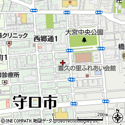 大阪府守口市西郷通1丁目18周辺の地図