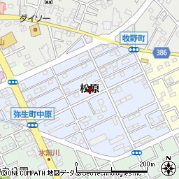 愛知県豊橋市弥生町松原周辺の地図