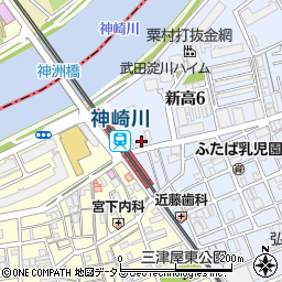 ファミリーマート神崎川駅東店周辺の地図