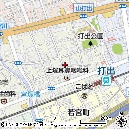 兵庫県芦屋市打出小槌町周辺の地図