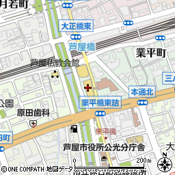 芦屋市役所教育委員会　社会教育部公民館周辺の地図