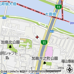 レックスシティウィング大阪周辺の地図