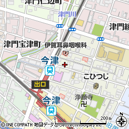 牛串屋源家今津駅前店周辺の地図