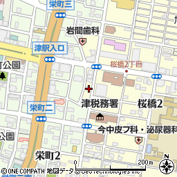 三重県津市桜橋2丁目115周辺の地図