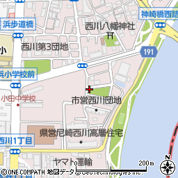 西川平七子ども広場トイレ周辺の地図