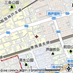 兵庫県芦屋市三条南町7-10周辺の地図