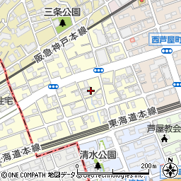 兵庫県芦屋市三条南町6周辺の地図