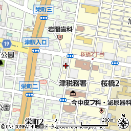 三重県津市桜橋2丁目117周辺の地図