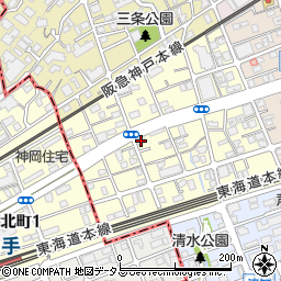 兵庫県芦屋市三条南町5-17周辺の地図