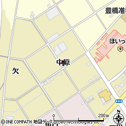 愛知県豊橋市中野町中原周辺の地図