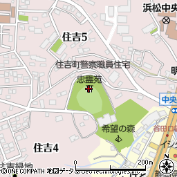 忠霊苑周辺の地図