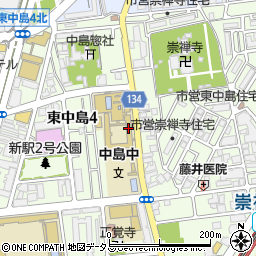 大阪市立中島中学校（むくのき学園）周辺の地図