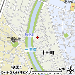 静岡県浜松市中央区十軒町556周辺の地図