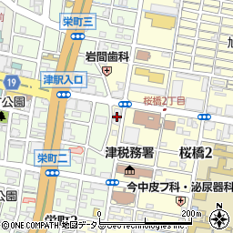 三重県津市桜橋2丁目118周辺の地図