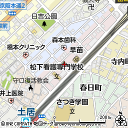 大阪府守口市早苗町周辺の地図