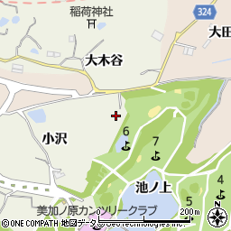 京都府木津川市鹿背山大沢周辺の地図