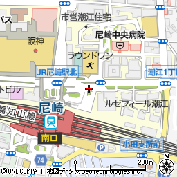 尼崎東警察署潮江交番周辺の地図