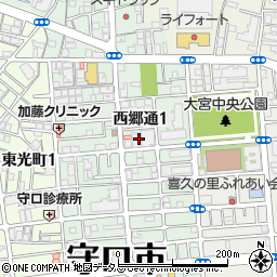 大阪府守口市西郷通1丁目15周辺の地図