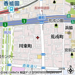 西宮香枦園郵便局周辺の地図