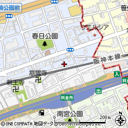 兵庫県芦屋市春日町18周辺の地図
