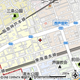 兵庫県芦屋市三条南町7-20周辺の地図