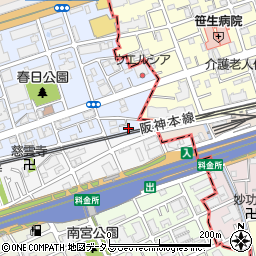 兵庫県芦屋市春日町19周辺の地図