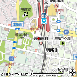 明光義塾津駅前教室周辺の地図