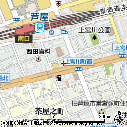 兵庫県芦屋市上宮川町2周辺の地図