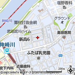 淀川新高社宅周辺の地図