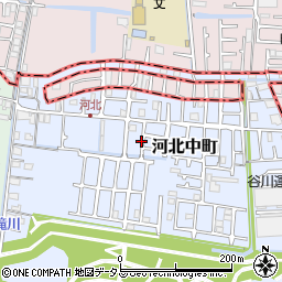 大阪府寝屋川市河北中町周辺の地図