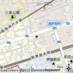 兵庫県芦屋市三条南町7-23周辺の地図